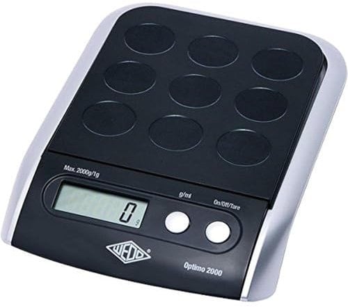 Wedo 482001 Elektronische Universalwaage Optimo 2000 (2000g/1 g) schwarz/silber