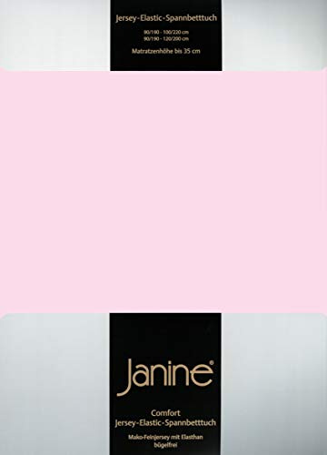 Janine Spannbettlaken Elastic-Jersey Baumwolle/Comfort Elastic 5002, Farbe:zartrosa 11, Größe:100 x 200 cm