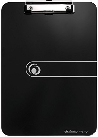Herlitz 11205663 Klemmbrett, A4, opak mit Klemm-Mechanik, schwarz, 1 Stück