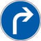 Verkehrszeichen - StVO Vorgeschriebene Fahrtrichtung rechts Größe (Durchm.): 42,0 cm Aluminium, Typ1, retroreflektierend ausgerüstet