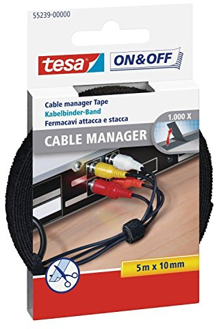 tesa On Off Cable Manager 5 mx10 mm schwarz universal