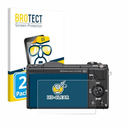 BROTECT Schutzfolie für Sony Alpha 5100 (DSLR-A5100) | 2 Stück Transparenter Displayschutz Made in Germany Klare Displayschutz-Folie Clear Einfache Montage Case-Friendly