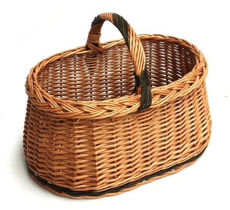 Prestige Wicker Willow Basket with Handle, Natural, 41x27x30 cm