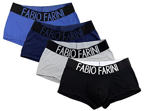 Fabio Farini Boxershorts Herren Men Unterhose Boxer in Schwarz, Mehrfarbig Baumwolle 4er Pack Mehrfarbig S