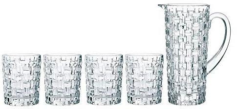 Spiegelau & Nachtmann, 5-teiliges Krug-Set, 1 Krug (1190 ml) + 5 Whiskybecher (330 ml), Kristallglas, Bossa Nova, 0098759-0