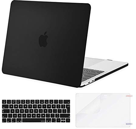 MOSISO Compatible with MacBook Pro 13 inch Case M2 M1 2025 2024 2023 2022-2016 Release A2338 A2289 A2251 A2159 A1989 A1706 A1708, Plastic Hard Shell Cover&Keyboard Skin&ScreenProtector, Black