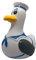 Quietscheente Seemann 9cm Möwe Badeente Rubber Duck Wasserspielzeug Gummiente (Johnny McFly)