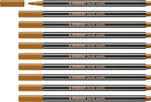 STABILO - Premium Metallic-Filzstift - Pen 68 metallic - 10er Pack - kupfer