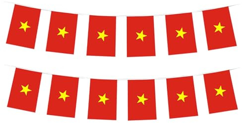 Bandiera del Vietnam, piccola bandiera vietnamita, decorazioni per sfilate, feste, aule, giardini e festival (Vietnam)