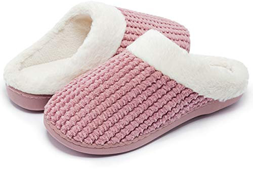 Kuako Inverno Pantofole Donna Peluche Ciabatte Caldo Comode Scarpe da Casa Antiscivolo Memoria Schiuma Pantofole Interno Esterno