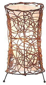 M2 OUTLET Tischleuchten SKOV 41652 Ø20CM 1 flammig, E27 Rattan, Stoffschirm für LED Spot, normale Halogen