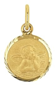 Amor Motivanhänger Unisex Damen Herren Anhänger, 1,6 cm, Gold, Kommt in Schmuck Geschenk Box, 9038862