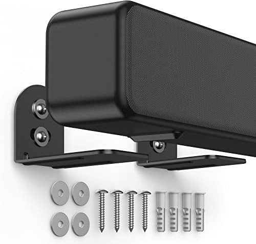 HomeMount Universal Soundbar Wall Mount - Adjustable Shelf Bracket for Fire TV, Samsung, TCL, LG, Vizio, Polk, Klipsch, Insignia, JBL, Sony Soundbar - Space-Saving Metal Holder with Anti-Slip Strips