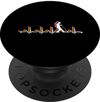 YoYo Retro Herzschlag EKG Vintage 80er Jahre Stil PopSockets PopGrip: Ausziehbarer Sockel und Griff für Handys/Tablets mit Tauschbarem Top