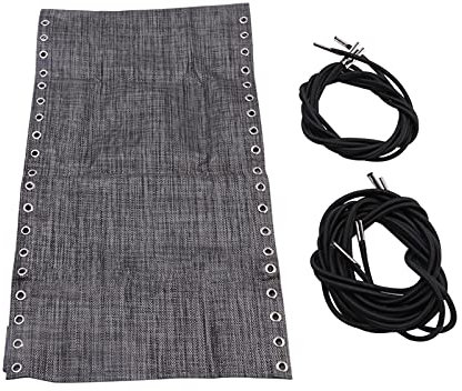 POHOVE Tela de repuesto para silla de gravedad cero, tela de repuesto para sillón reclinable de malla, tela de repuesto con cuerdas, tela de reparación plegable para patio, piscina, césped (negro