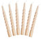 Candles with a Twist®, Stabkerzen gedreht, Hergestellt in Italien, 25 Farben verfügbar, Tafelkerzen lackiert, Spiralkerzen lange Brenndauer 5 Stunden, Kerzen Deko, 6 Stück, 2,2 x 21cm (Nude)