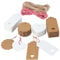 jijAcraft 200 Stück Geschenkanhänger Hochzeit, Kraftpapier Anhänger 9,5 x 4,5 CM, Anhängeetiketten mit Jutechnur, für Valentinstag, Hochzeit, Taufe, Geschenkverpackung (Vier Stile gemischt)