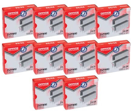OFFICE PRODUCTS 18072399-19 Heftklammern 23/24 Silbern/ 10.000 Stück (10 x 1000 Stück) Standart Handtackerklammern/Tackerklammern Büroklammern/Verzinkt