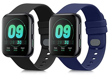 kwmobile 2X Sportarmband kompatibel mit Oppo Watch 1 (46mm) Armband - Fitnesstracker Band Set aus TPU Silikon