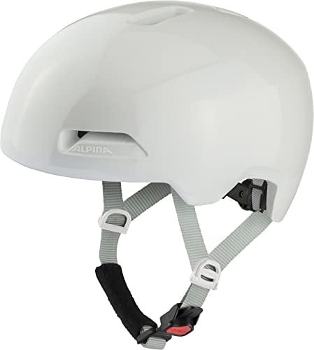 Alpina HAARLEM - Robuster, Individuell Anpassbarer & Leichter Urban Fahrradhelm Für Erwachsene, White Gloss, 52-57 cm