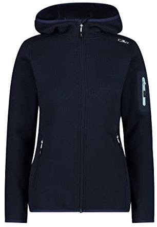 CMP Giacca in Knit-Tech da Donna con Cappuccio Fisso, B.Blue-cristall Blue, 46