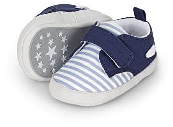 Sterntaler garçon Chaussure bébé Rayures Semelle de Mocassin, Bleu, 18 EU