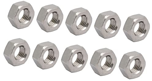 PATIKIL M6x0.75mm Passo Metrico Fine Filo Dado, 10pz 304 Inox Acciaio Esagonali Dadi