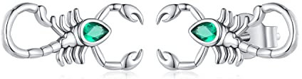 NewL Hypoallergene Ohrringe aus 925er Sterlingsilber, niedliche Tier-Ohrringe für Frauen und Mädchen, schöne Skorpion-Ohrstecker, Stein, Zirkonia