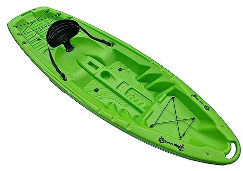 SecureFix Direct Rigid Sit On Top Kayak with Backrest & Bungee Cords (2.5M Single Person Kayaking) (Kayak Only, Green)