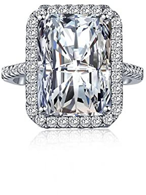GemKing AY120002-S-W-WH-6 Starsgem pt950 18k solid gold ring platinum moissanite lab grown diamond eternity band ring lab-grown-diamond-rings