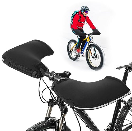 Augot Gants de Cyclisme Moufles de Guidon de Vélo, Windproof Moufles de vélo de Montagne Gants Moto Hiver Automne Gants de Poignée Hiver épais Manchon Couvercle pour VTT Vélo Electrique Trottinette
