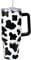 Fnokuxz Cow Print 40 Oz Insulated Tumbler with Handle and Straw, Leak-Proof Travel Mug, Cow Gifts for Women, Animal Print, 40 Oz Capacity
