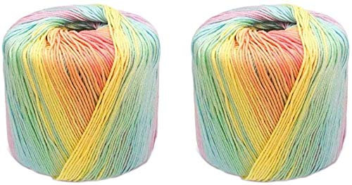 Häkelgarn, Strickgarn, Baumwollknäuel for Häkeln, langstapelige Baumwolle, doppelt geflochtener Faden, verwendet for DIY-Häkelarbeiten, Puppen, Kleider, Tücher (Farbe: 44) (Color : 42)