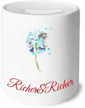 Pusteblume Kabine Tisch Vase Aquarell Malerei Reiche und Reiche Bank Sparen Box Münze