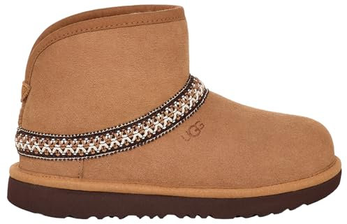 UGG Unisex Kinder Classic Mini Crescent Mode-Stiefel, Chestnut, 33.5 EU