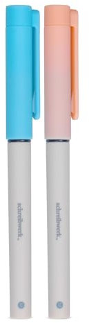 schreibwerk Tintenroller - 2er Set - Tintenschreiber für Rechts- und Linkshänder - Linienstärke 0,5 mm dünn - rosa, blau