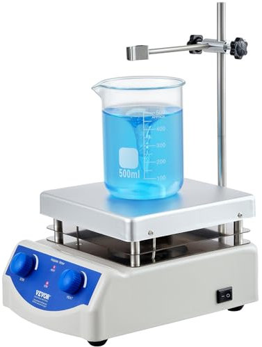 VEVOR Agitador magnético calefactor 0-2000 rpm 3000 ml, mezclador magnético con placa caliente Máx. 380 °C, agitador de laboratorio con soporte y barra para experimentos de estudio de investigación