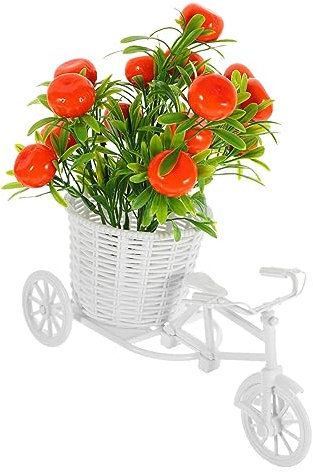OUNONA Künstliche Blumen Dekoration Im Fahrrad-Design Simulation Orange Kunstblumen Für Hochzeiten Tischdeko Und Wohnräume Langlebige Seidenblumen Im Praktischen Blumenhalter