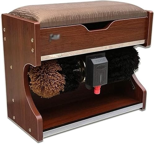ASEENXPS Cireuse à chaussures Machine à cirer les chaussures domestiques Brushe Moteur haute puissance Portable électrique avec boîte de rangement et coussin doux Machine de nettoyage polyvalente(Colo