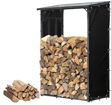 Kaminholzregal Abdeckung Wasserdicht, 66x148 cm Abdeckung für Holzregale, Wetterschutz für Kaminholzregal, 2 Seiten für Kaminholzregale