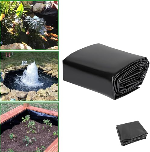 Dnowegas teichfolie 6x6.5m Teichfolie Aus HDPE Gummi Kann Wiederverwendet Dichtungsfolie Schwarz gartenteich flüssige teichfolie Wasserfall teich verstärkte und verschönerte Umgebung