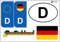 Daged Deutschland Aufkleber Karte 5 Stück - Auslandskennzeichen Nummernschild PKW Auto Motorrad Biker Flagge Fahne Vinyl KN
