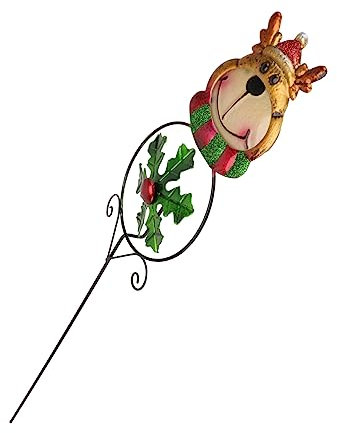 ROMISBABA Buntes Eisen-windrad Mit Stilvoller Weihnachtsrentier-Figur Drehbare Garten-deko Für Außenbereich Kinderfreundliche Einfache Installation Windbetriebene Gartendekoration Für Festli
