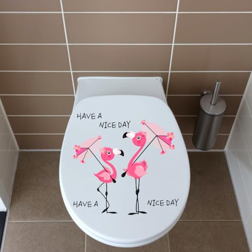 Winhappyhome Notizbuch-Aufkleber, Fensteraufkleber, Schlafzimmer, Wohnzimmer, Wandkunst, Aufkleber, WC-Deckelaufkleber (Flamingo)