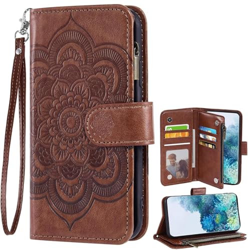 Asuwish Handyhülle für Cat S62/S62 Pro Hülle mit Kartenfach Klappbar Leder Geldbörse Ständer S 62 62S Handy Hüllen Schutzhülle Handyhüllen Cover Slim Wallet Phone Case Braun