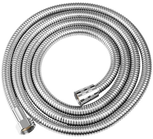 Tuyau flexible de douche en acier inoxydable TRIXES de 1,5 m - Anti-fuite et anti-pliage - Argent/chrome