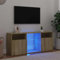 Myheimly TV Schrank mit LED-Leuchten Lowboard Sideboard Fernsehschrank Fernsehtisch TV Möbel Tisch Board HiFi-Schrank 120x30x50cm Sonoma Eiche