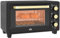 HOMCOM Mini-four 16 L 1400W Mini-four 100-230℃ 60 min minuterie, avec grille et plaque de cuisson, four à pizza avec poignée plateau, plateau ramasse-miettes Noir