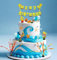 Sea Ocean Cake Toppers for Birthday Party Yellow Cartoon Themed Happy Birthday Cake Topper with Ocean Figurines Sponge Cake Decoration for Boys Girls Birthday Party