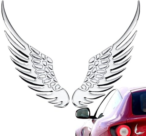 Ailes d'ange auto autocollant – élégant emblème avec ailes d' pour voiture, ordinateur portable, autocollant 3D pour fenêtres, véhicules, moto, décoration de voiture avec style raffiné